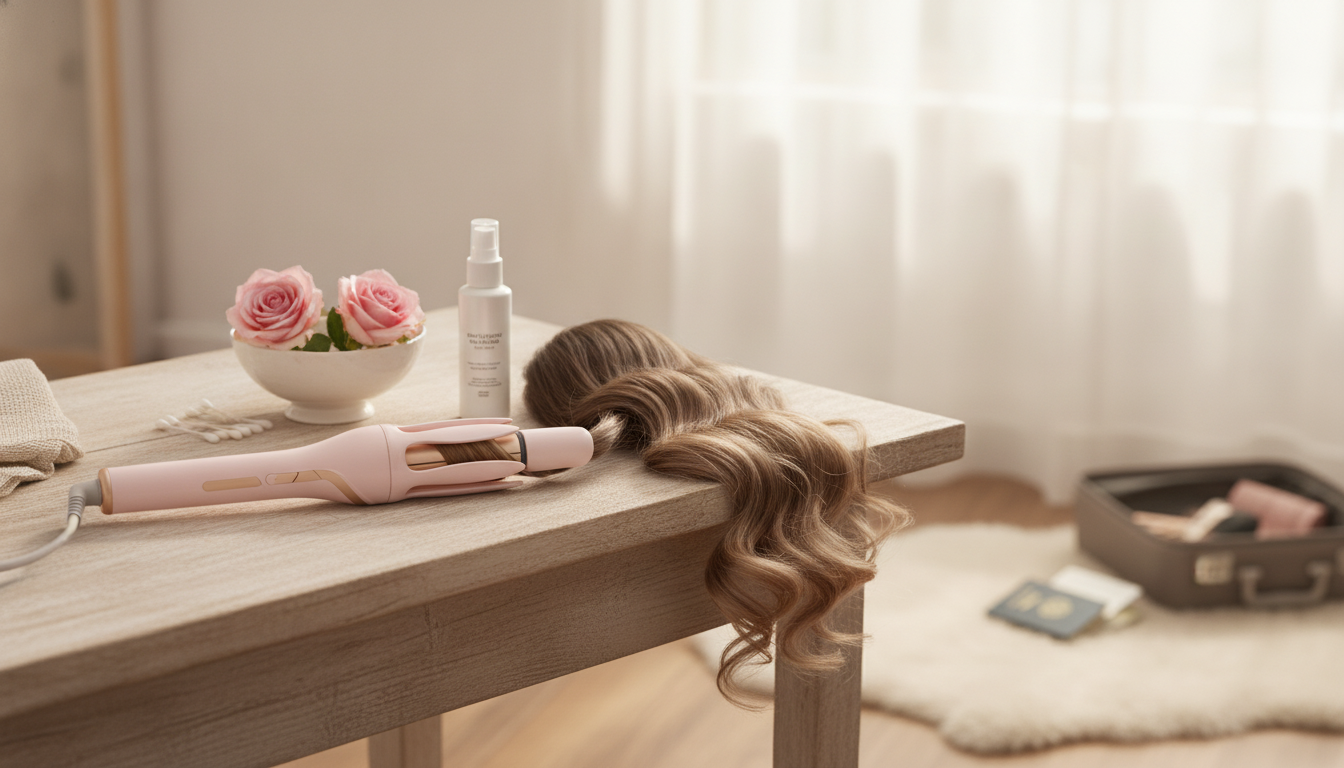 2-in-1 Auto Curling Iron & Straightener (Dual Voltage)